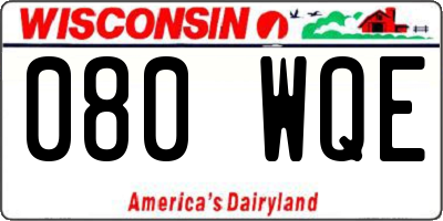 WI license plate 080WQE