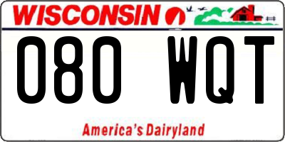 WI license plate 080WQT