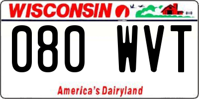 WI license plate 080WVT