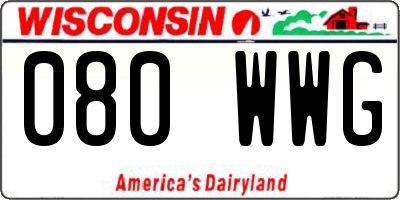 WI license plate 080WWG