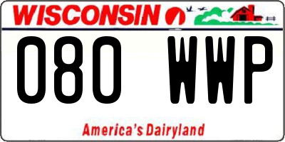 WI license plate 080WWP
