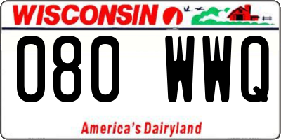 WI license plate 080WWQ