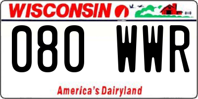 WI license plate 080WWR