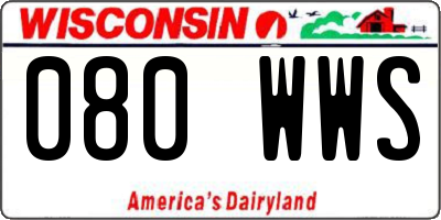 WI license plate 080WWS
