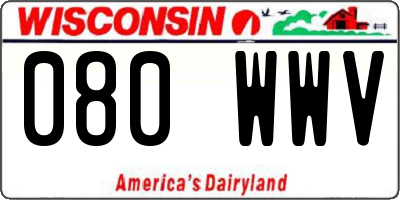 WI license plate 080WWV