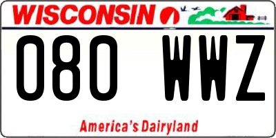 WI license plate 080WWZ