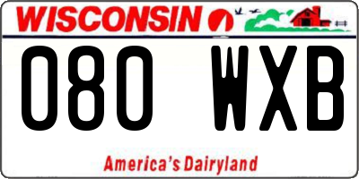 WI license plate 080WXB