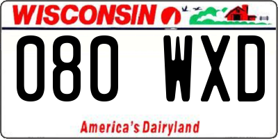 WI license plate 080WXD