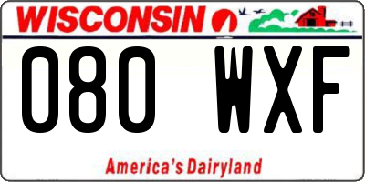 WI license plate 080WXF