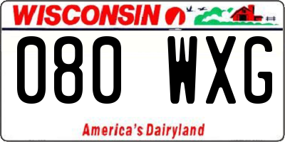 WI license plate 080WXG