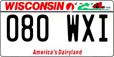 WI license plate 080WXI