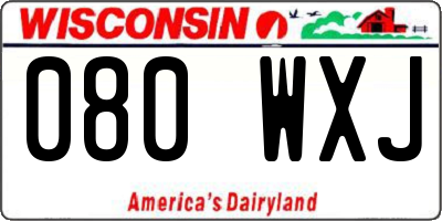 WI license plate 080WXJ