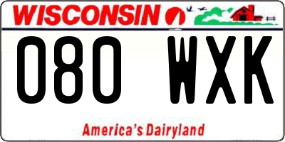 WI license plate 080WXK