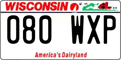WI license plate 080WXP