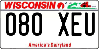 WI license plate 080XEU