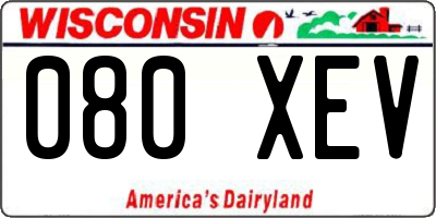 WI license plate 080XEV