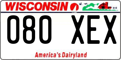 WI license plate 080XEX