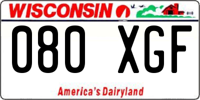 WI license plate 080XGF