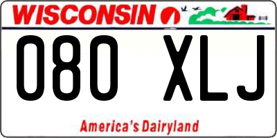 WI license plate 080XLJ