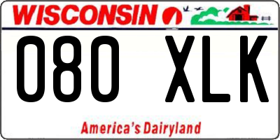 WI license plate 080XLK