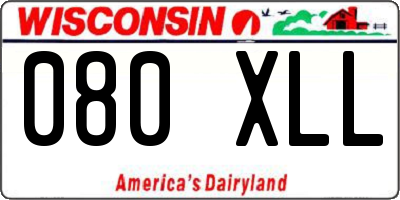 WI license plate 080XLL