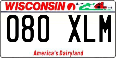 WI license plate 080XLM