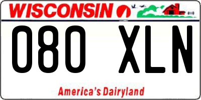 WI license plate 080XLN