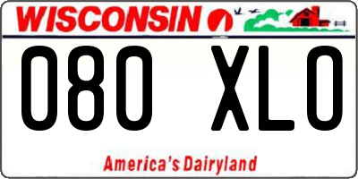 WI license plate 080XLO