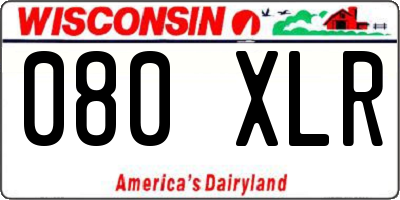 WI license plate 080XLR