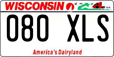 WI license plate 080XLS