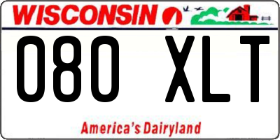 WI license plate 080XLT