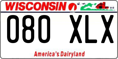WI license plate 080XLX
