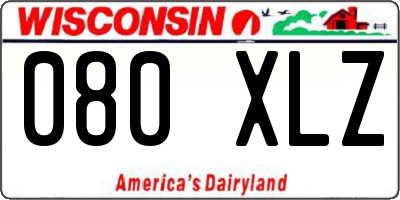 WI license plate 080XLZ