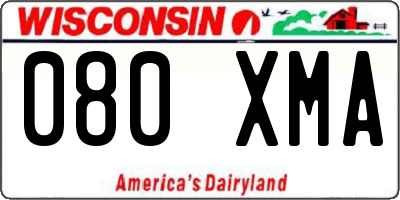 WI license plate 080XMA