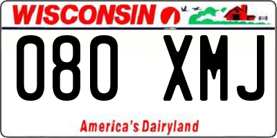 WI license plate 080XMJ