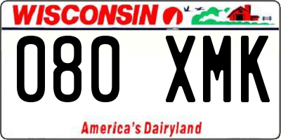 WI license plate 080XMK