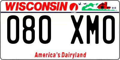 WI license plate 080XMO
