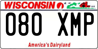 WI license plate 080XMP