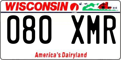 WI license plate 080XMR