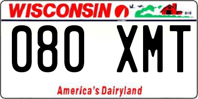 WI license plate 080XMT