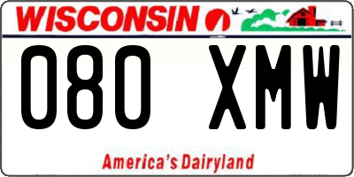 WI license plate 080XMW