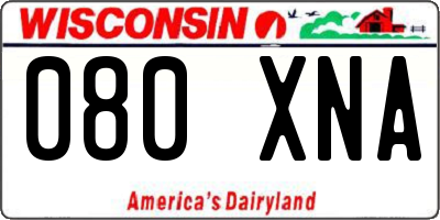 WI license plate 080XNA