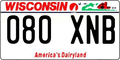 WI license plate 080XNB