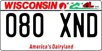 WI license plate 080XND