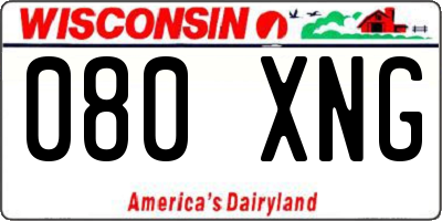 WI license plate 080XNG