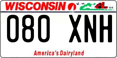 WI license plate 080XNH