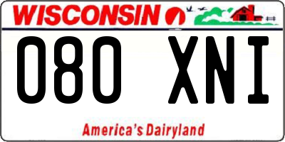 WI license plate 080XNI