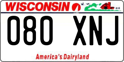 WI license plate 080XNJ