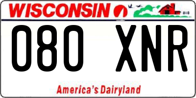 WI license plate 080XNR