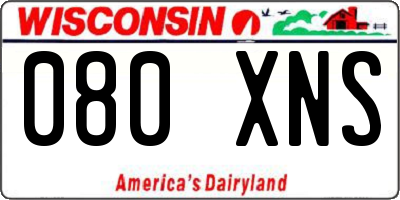 WI license plate 080XNS